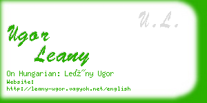 ugor leany business card